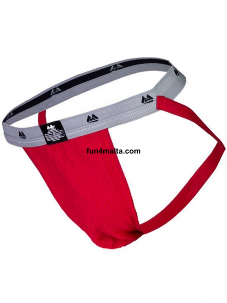 MM The Original Swimmer/Jogger sexy Jockstrap Underwear, scarlet (red) / grey - Price Cut -